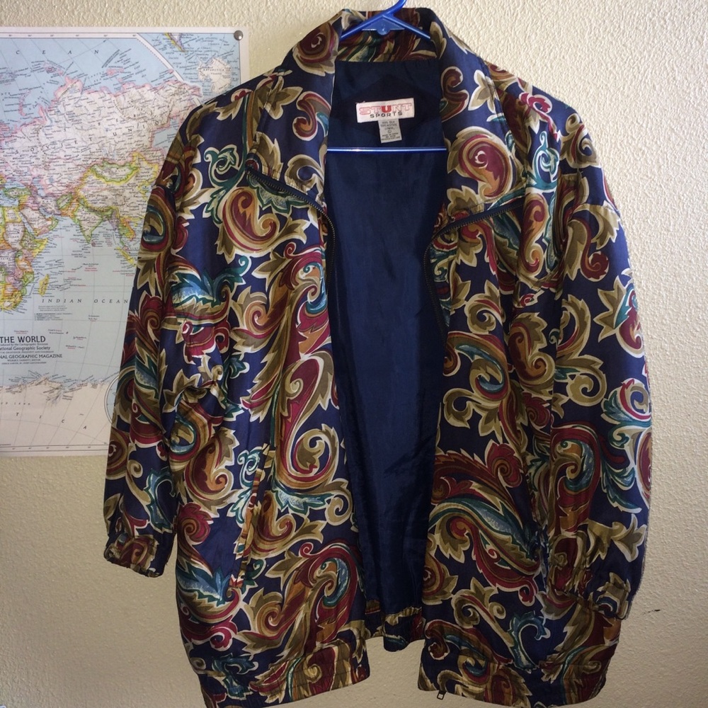 80s/90s Vintage Pattern Silk Jacket